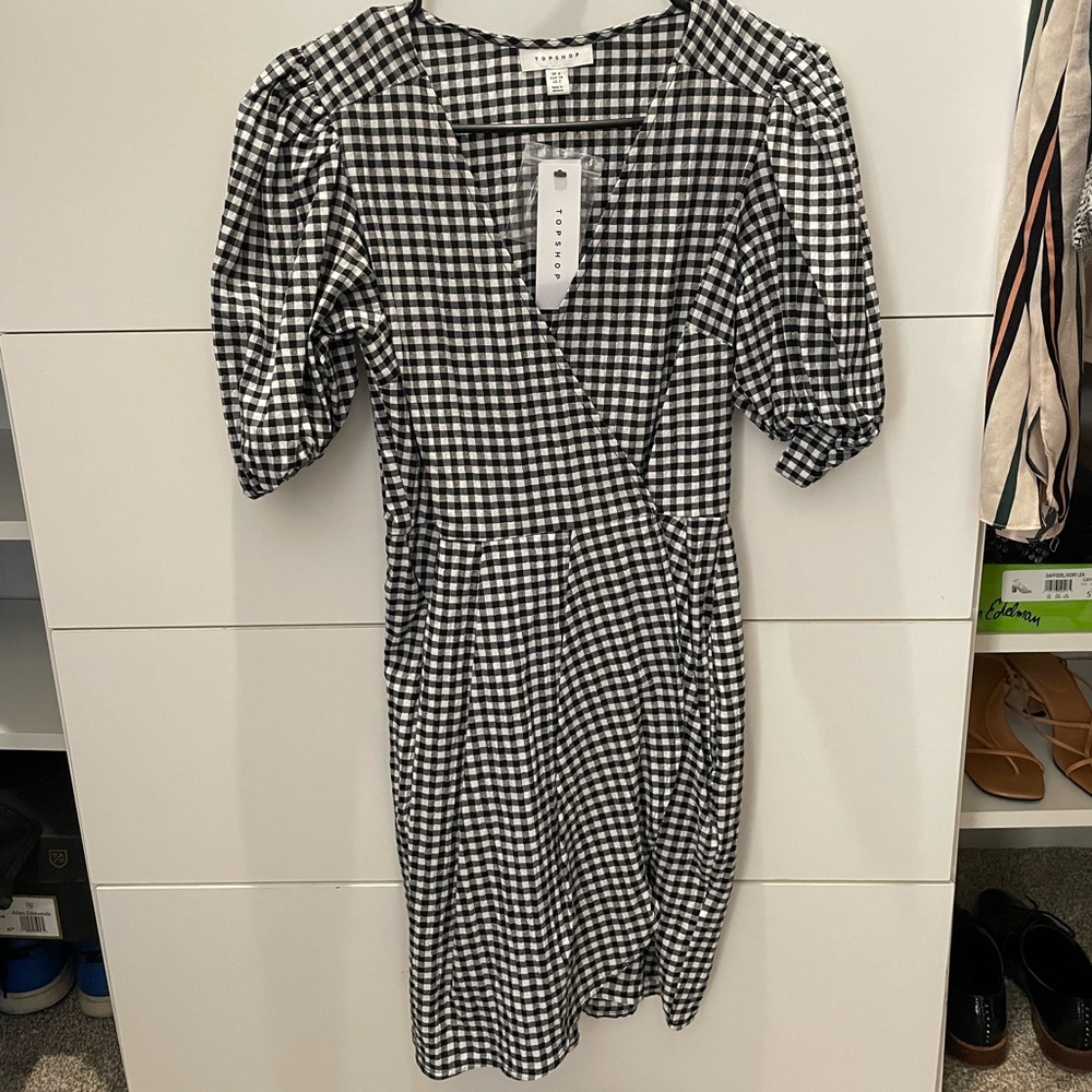 Black and white Gingham dress from topshop